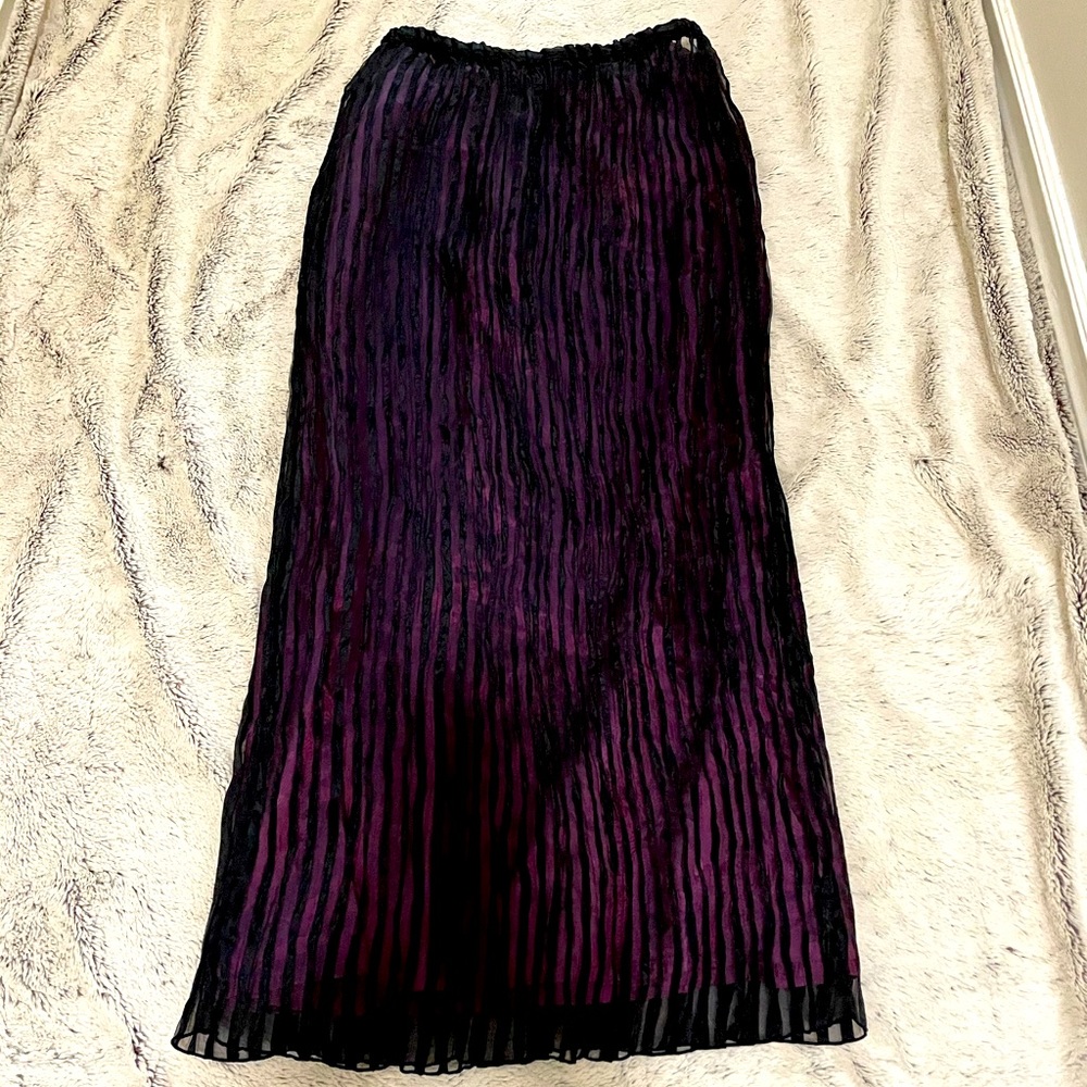 Vintage 2 pc layered skirt, Blk & purple